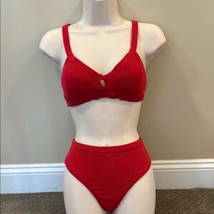 CupShe Red Bikini Set Sz Medium